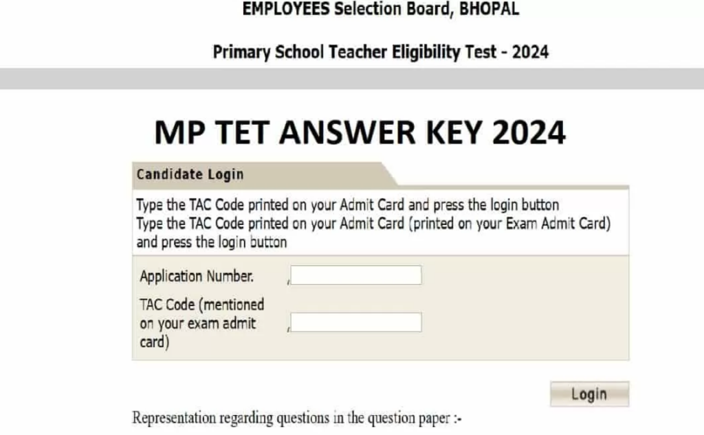 MPTET Answer Key 2024