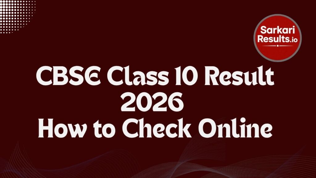 CBSE Class 10 Result 2026 – How to Check Online