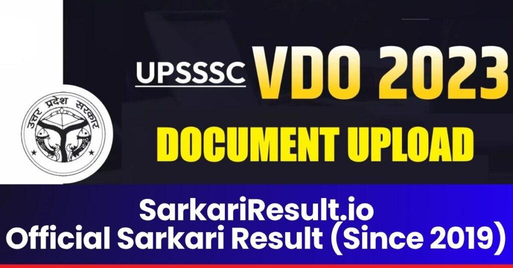 UPSSSC VDO 2023 Document Upload