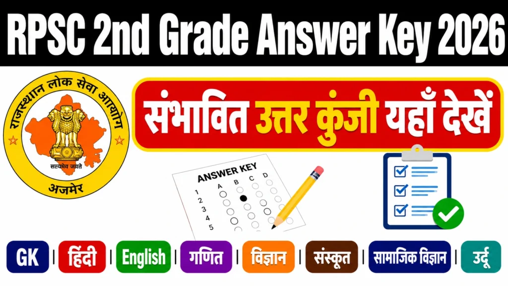 RPSC 2nd Grade Answer Key 2026