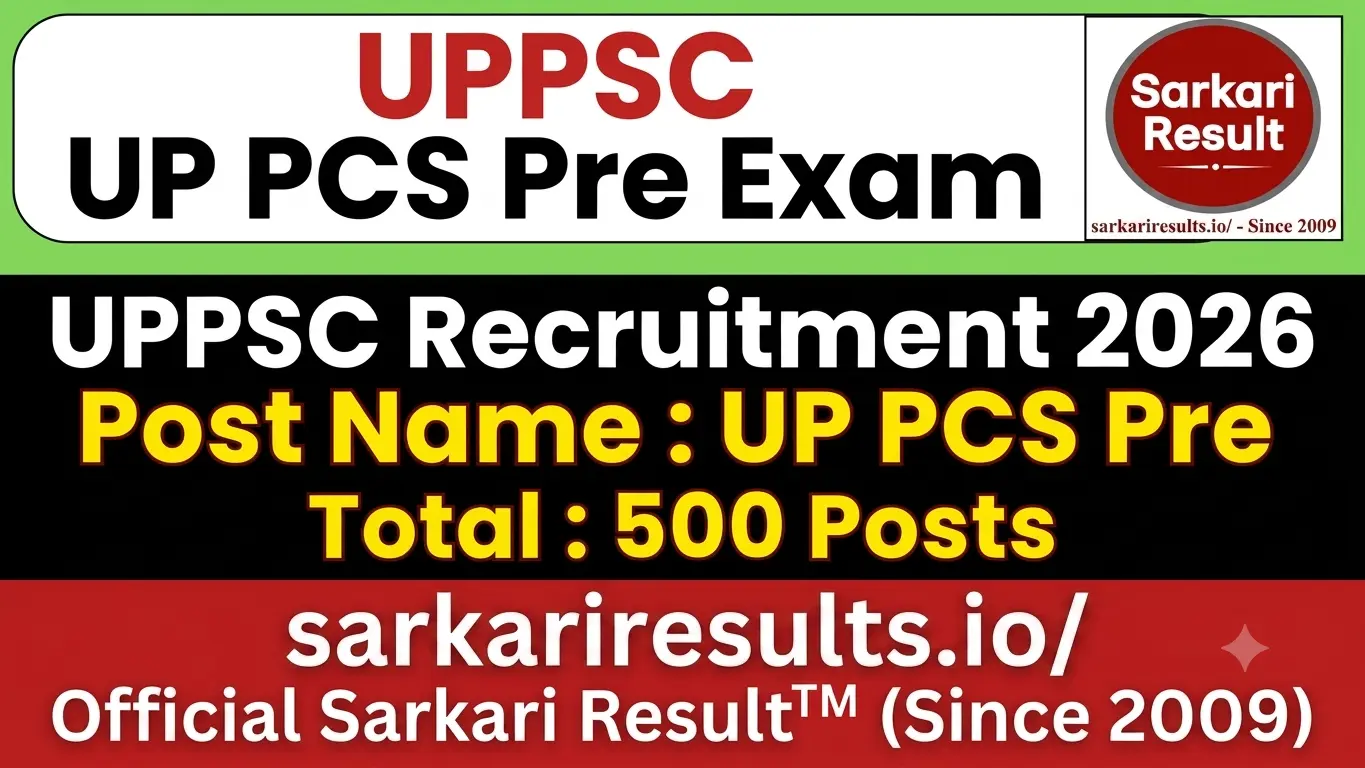 UPPSC PCS Pre Recruitment 2026 – Apply Online for 500 Posts