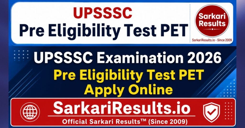 UPSSSC PET Online Form 2026